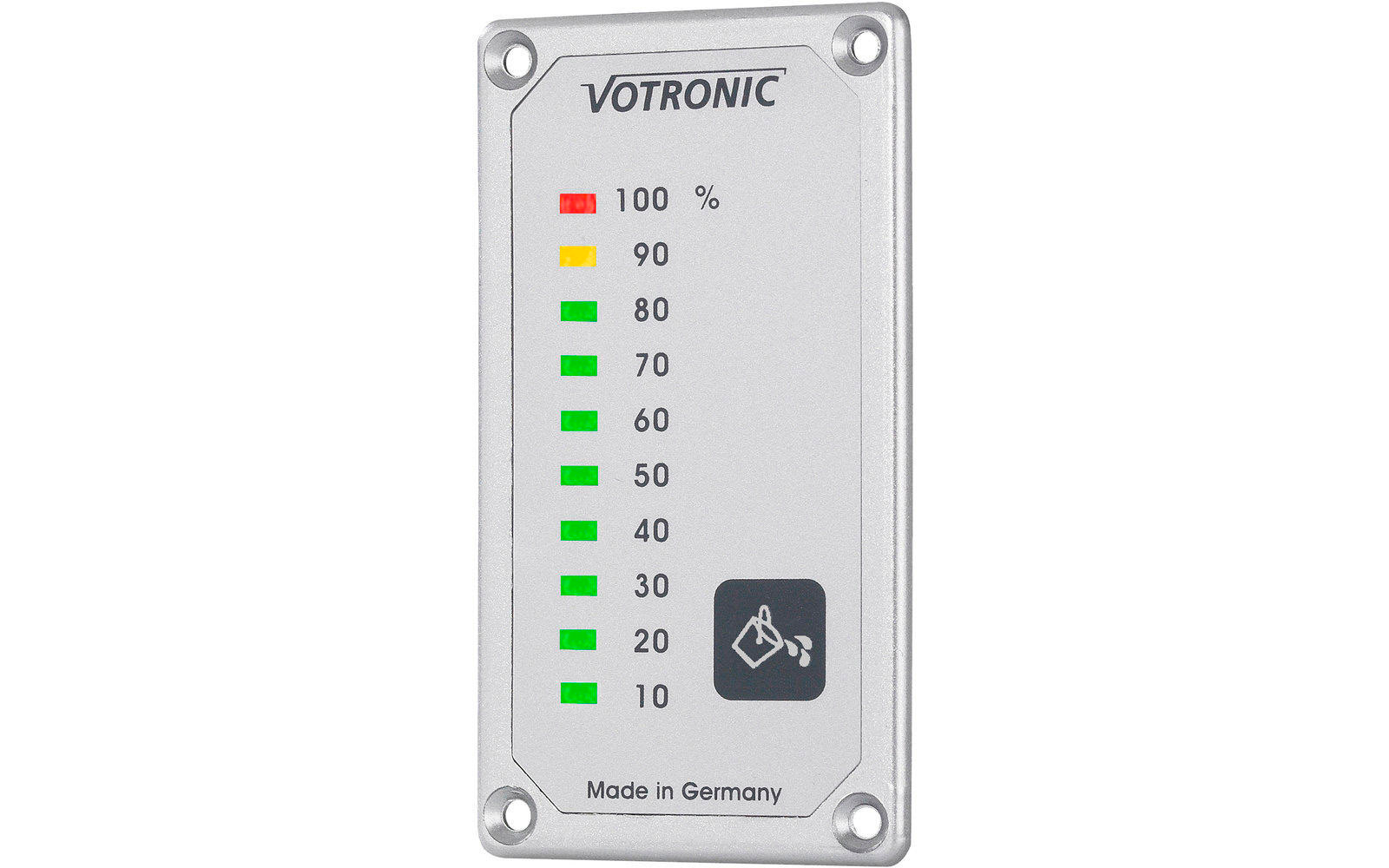 Tankmåler for avvannstank med 10 LED trinløs visning - Votronic forfra