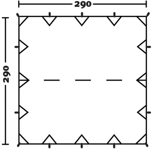 Nærbilde av materiale på Tarp Elements 290x290cm