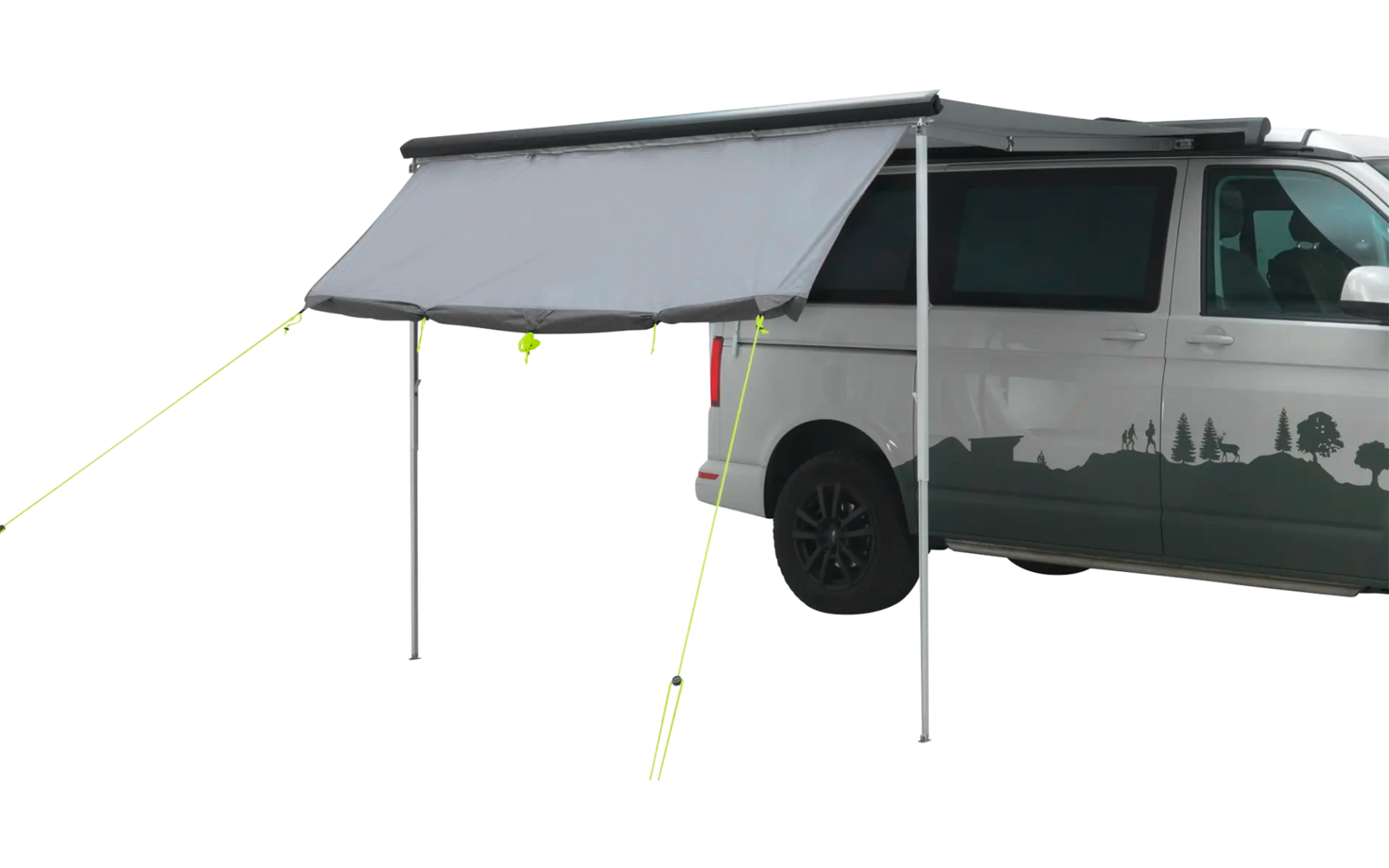 Detaljbilde av stoff og festemekanismer på Tarp og frontvegg Hillcrest 210x235 cm