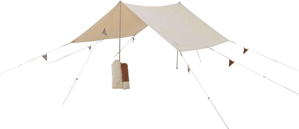 Montert Tarp Kari Tech Mini 300x250 cm teknisk bomull sand på campingplass