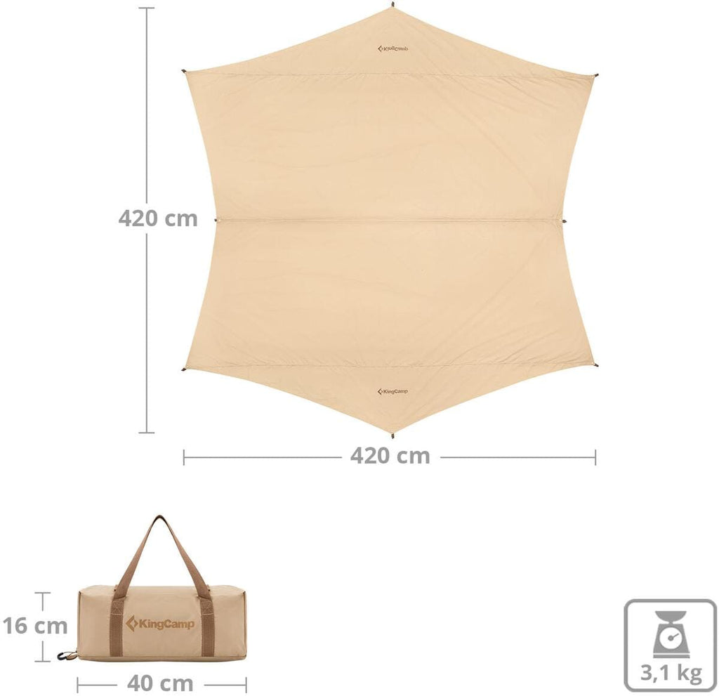 Tarp Khan T 420x420 cm teknisk bomull bakside