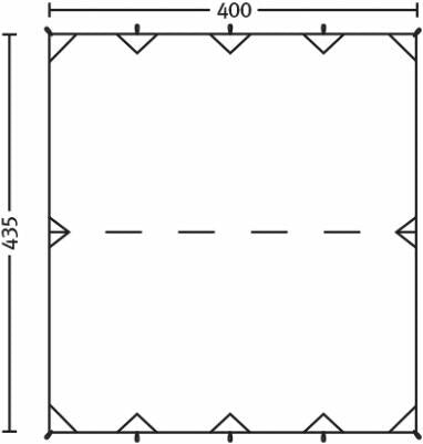 Tarp L Travel Line 435x400cm, 1,6kg, oak detalj av festepunkt