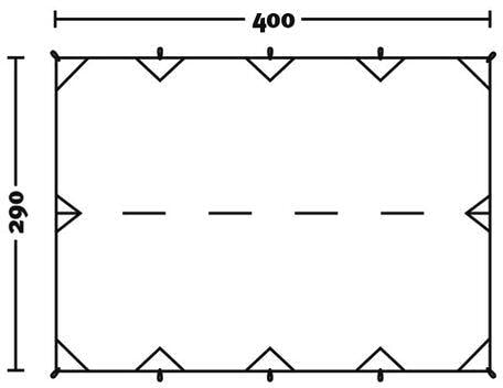 Tarp S Zero-G 290x400 cm, 665 g, grønn med barduner