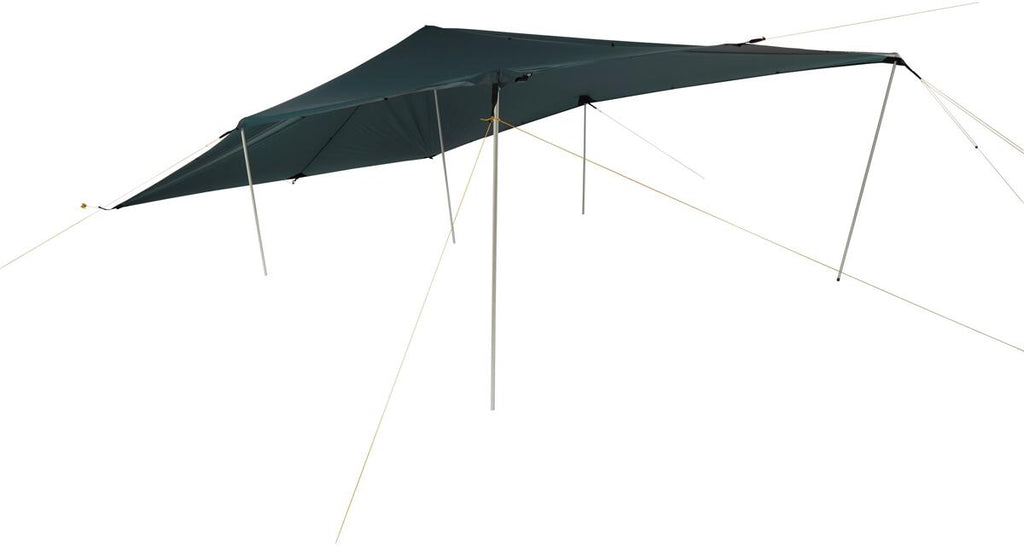 Tarp Voss 14 SI forfra med festepunkter i grønn nylon ripstop