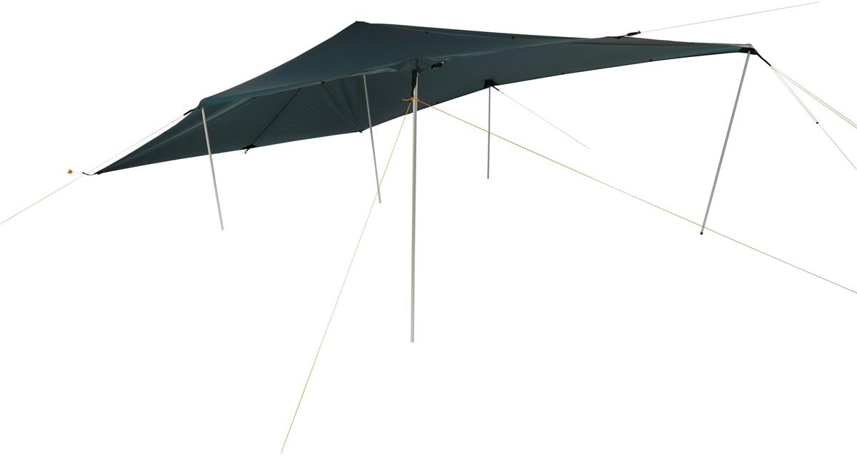 Tarp Voss 14 SI forfra med festepunkter i grønn nylon ripstop