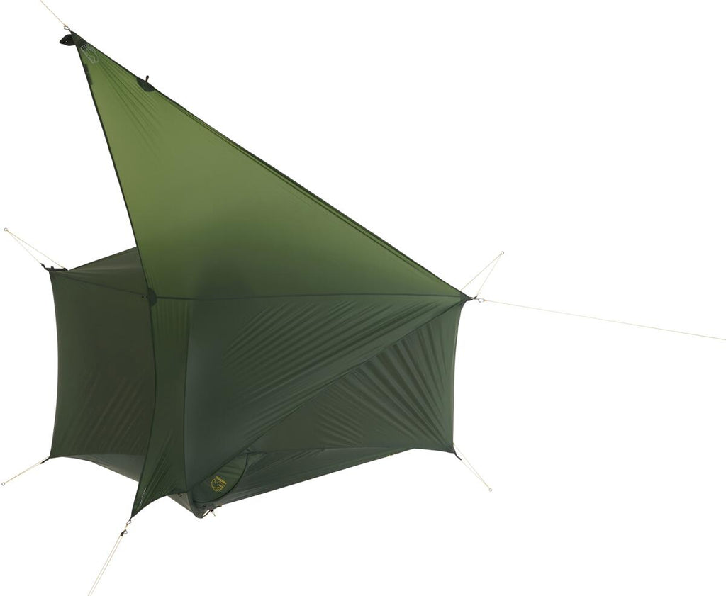 Tarp Voss 2 LW 184x230 cm ultralett 140 g nylon grønn montert