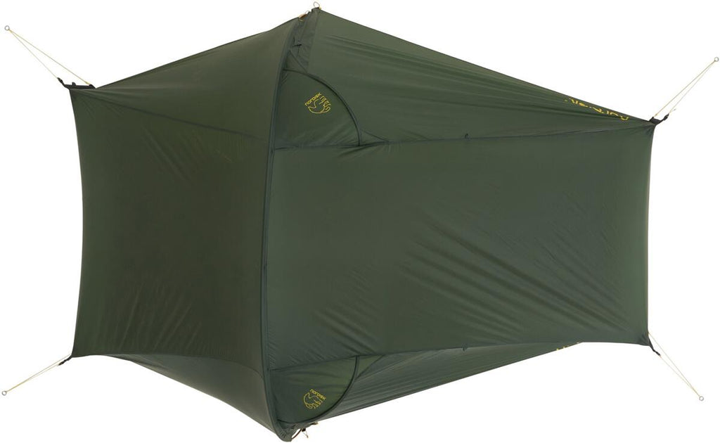 Nærbilde av materialet på Tarp Voss 2 LW 184x230 cm ultralett 140 g nylon grønn