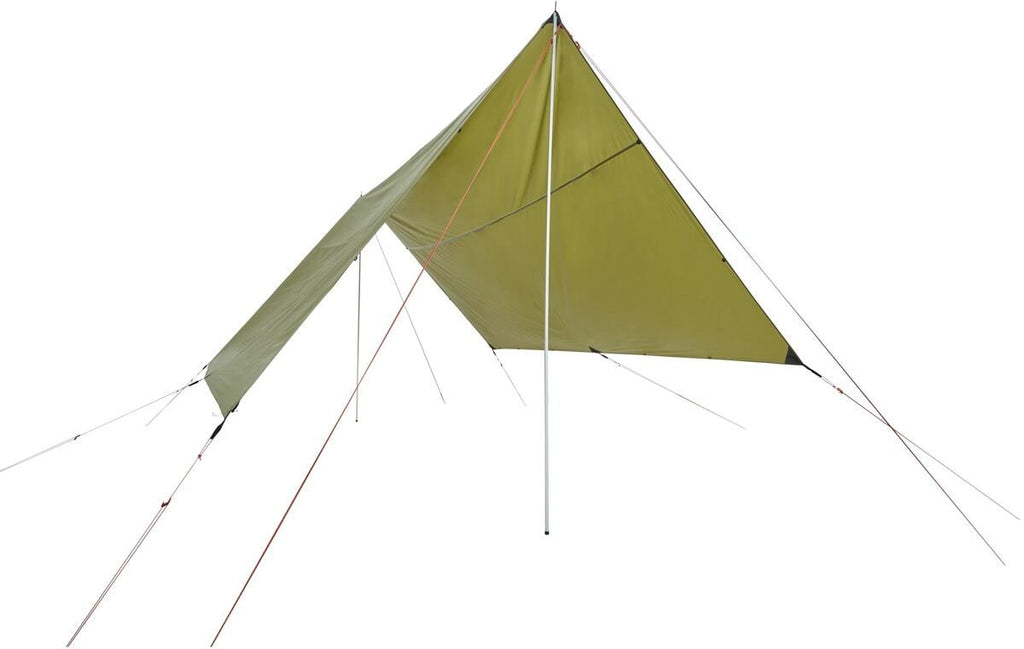 Nærbilde av stoffet på Tarp Voss 20 PU 460x430 cm polyester 2050 g grønn