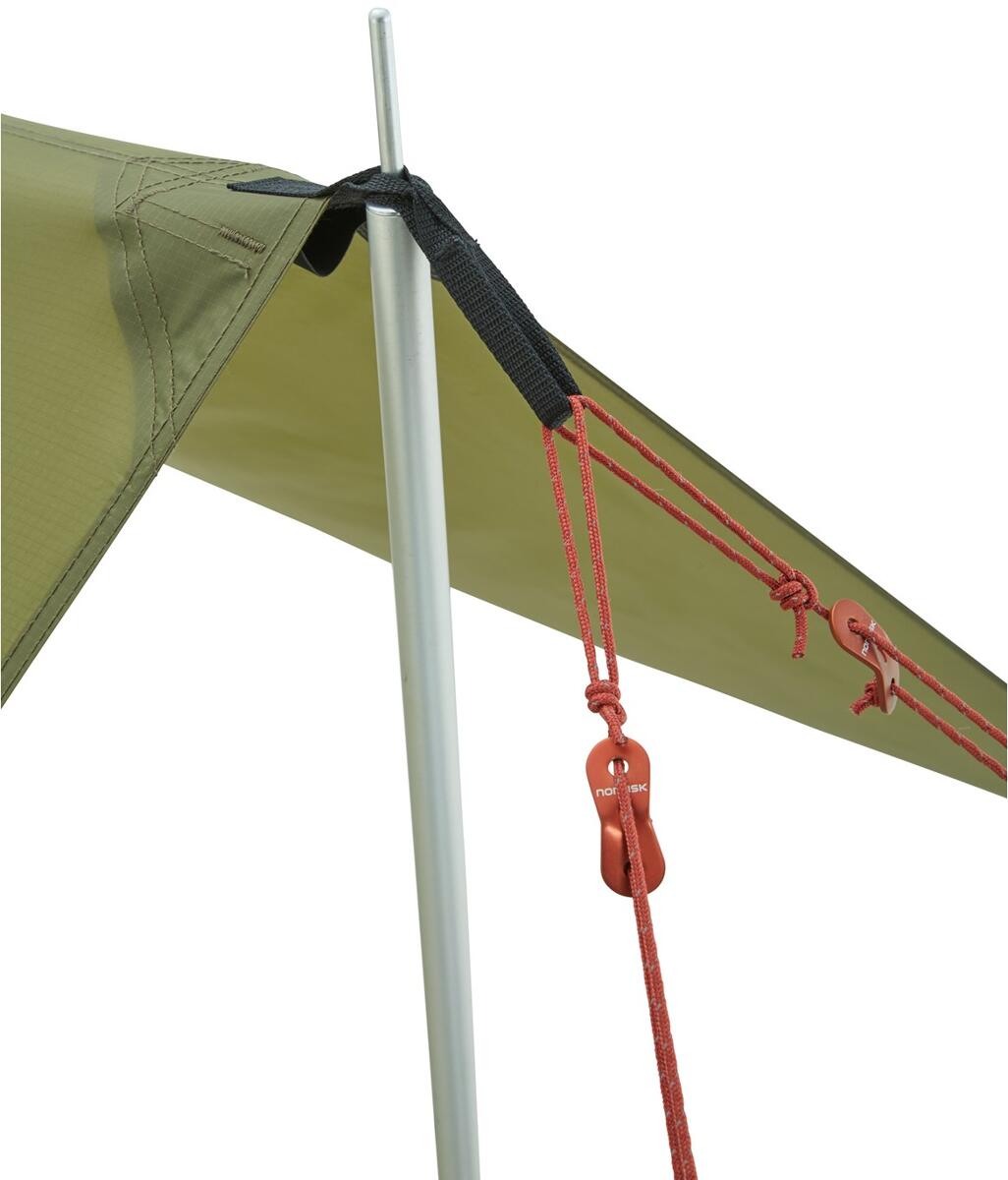 Tarp Voss 20 PU 460x430 cm polyester 2050 g grønn montert i camp