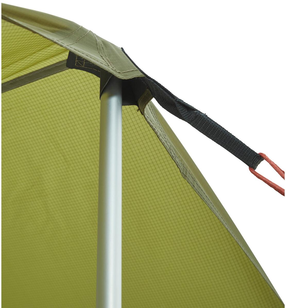 Detalj av forsterkede kanter på Tarp Voss 20 PU 460x430 cm polyester 2050 g grønn