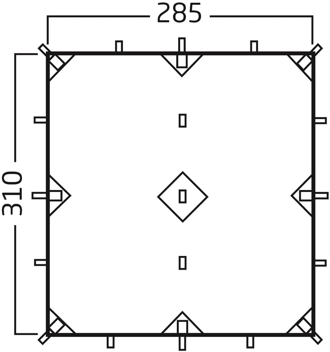 Tarp Voss 9 PU 310x285 cm, 9 m², vannsøyle 3000 mm - Nordisk
