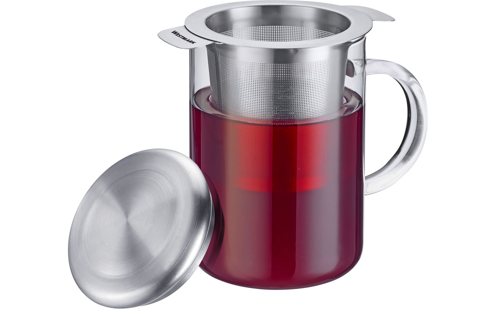 Teatime tefilter i rustfritt stål gjenbrukbar - Westmark sidegrep detalj