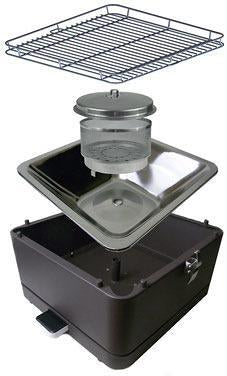 Teide kullgrill for bord med vifte bakside og vifte modul