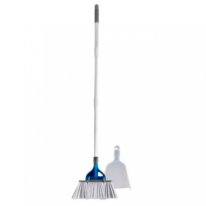 Teleskopkost Franky 69-125 cm med feiebrett aluminium - Brunner visning forfra