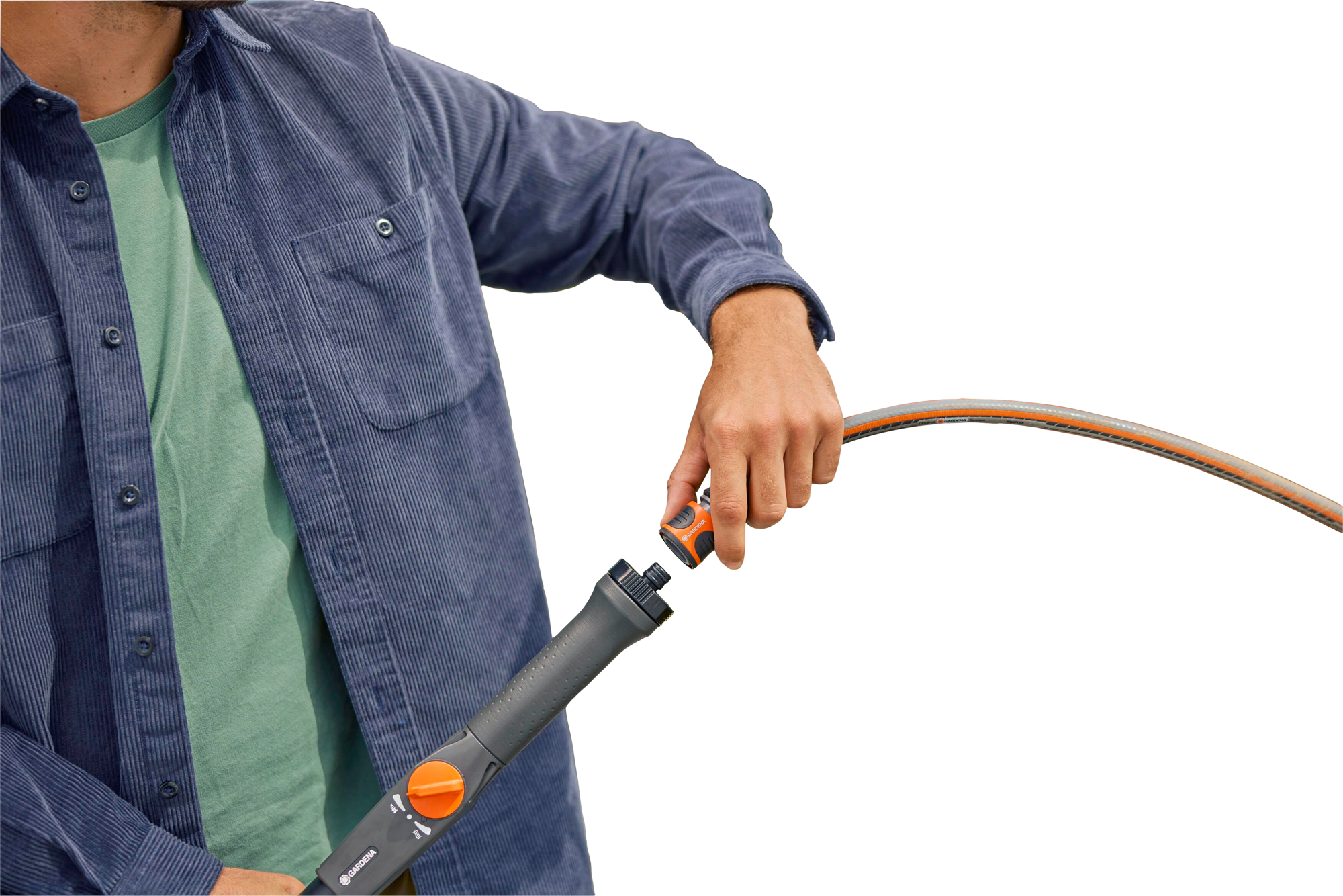 Teleskopskaft med vanngjennomføring M-XL, 155-260 cm - Gardena forfra