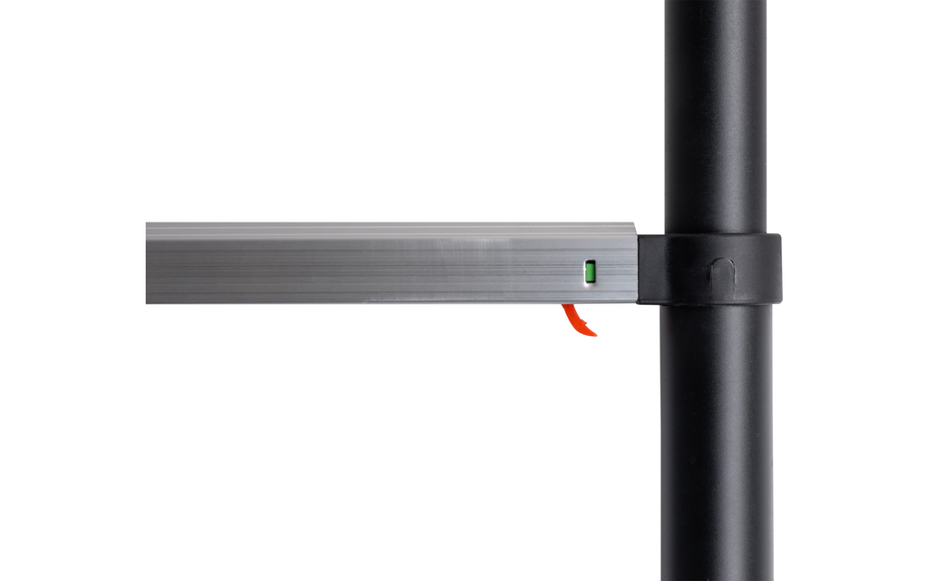 Teleskopstige Laddy Alcove Air aluminium nærbilde av låsemekanisme