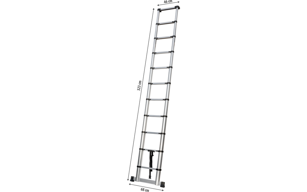 Teleskopstige Soft Close 3,2 m aluminium bakside