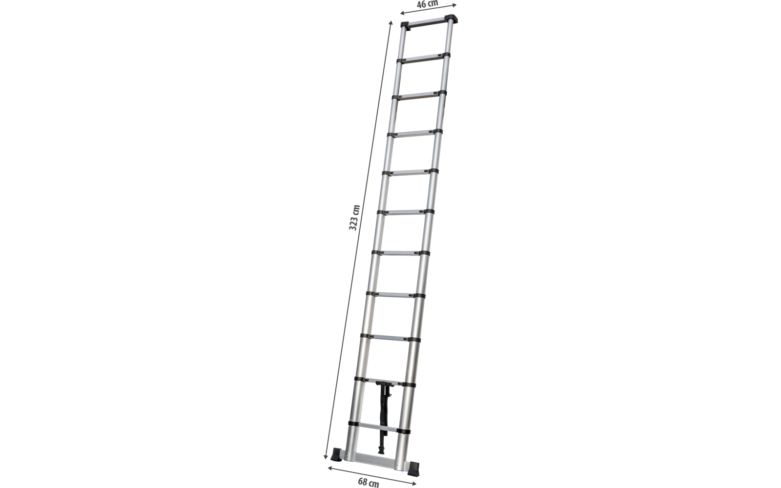 Teleskopstige Soft Close 3,2 m aluminium bakside