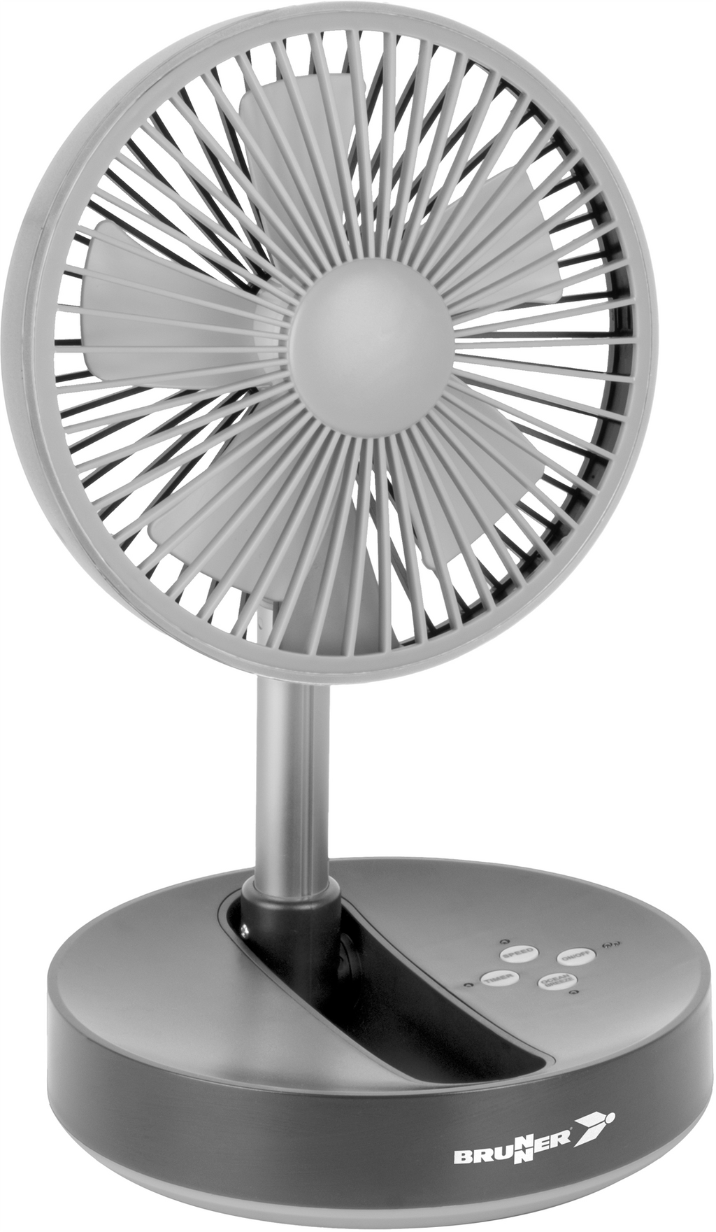 Teleskopvifte med oppladbart batteri og LED 1,25 kg forfra