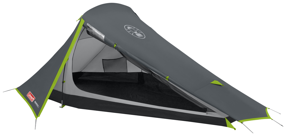 Telt Bedrock 2 for 2 personer 2,8 kg vannsøyle 2000 mm - Coleman satt opp, sett forfra
