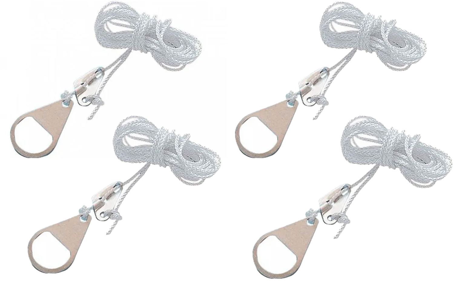 Teltbarduner 4-pack 2 m med aluminiumsspennere 3 mm
