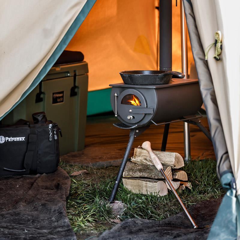 Teltovn og campingkoker Loki2 belagt stål bakside