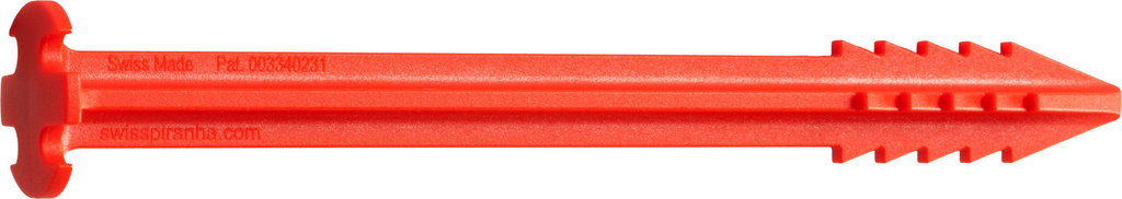 Teltplug RT120 rød 12 cm 10-pk Swiss Piranha forfra