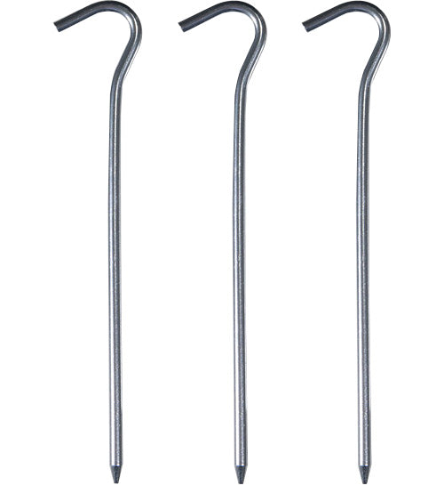 Teltplugger aluminium 18 cm 3-pack for harde bunnforhold Bent forfra