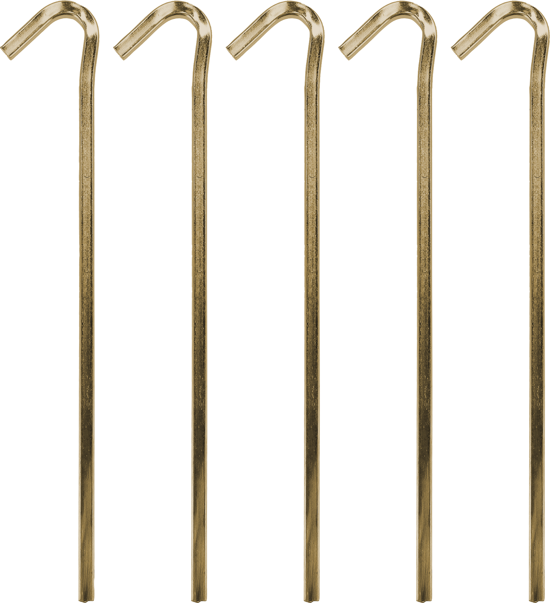 Teltplugger firkantprofil 22 cm stål 5-pack sett forfra