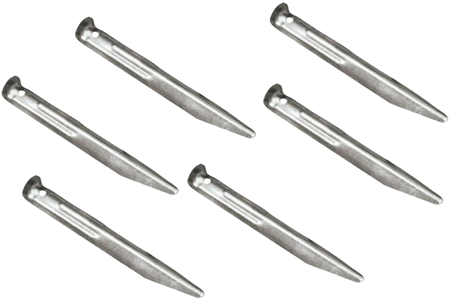 Teltplugger stål 6-pack 18 x 2,2 cm galvanisert High Peak forfra