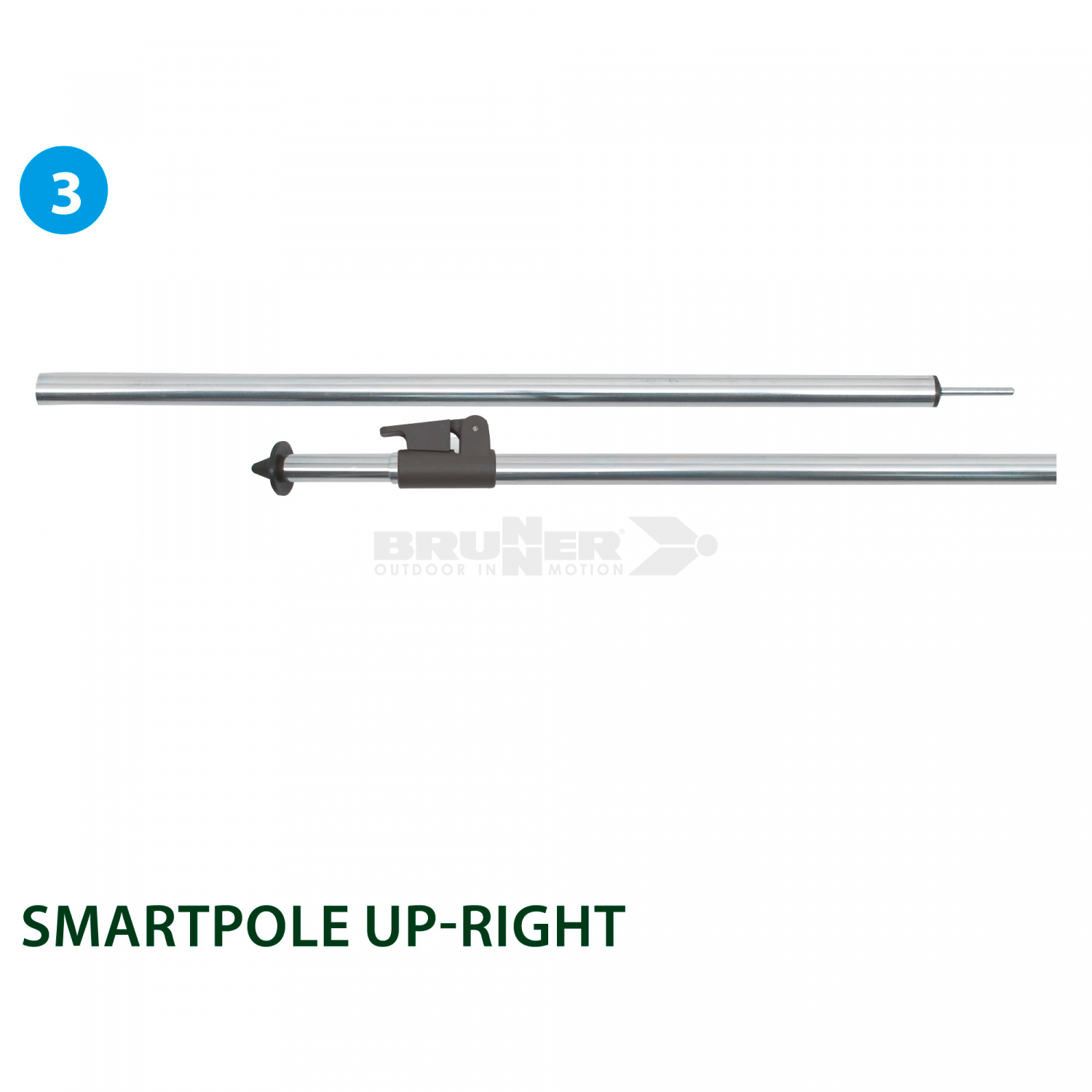 Teltstang justerbar 110-200 cm aluminium 25 mm - Brunner for camping