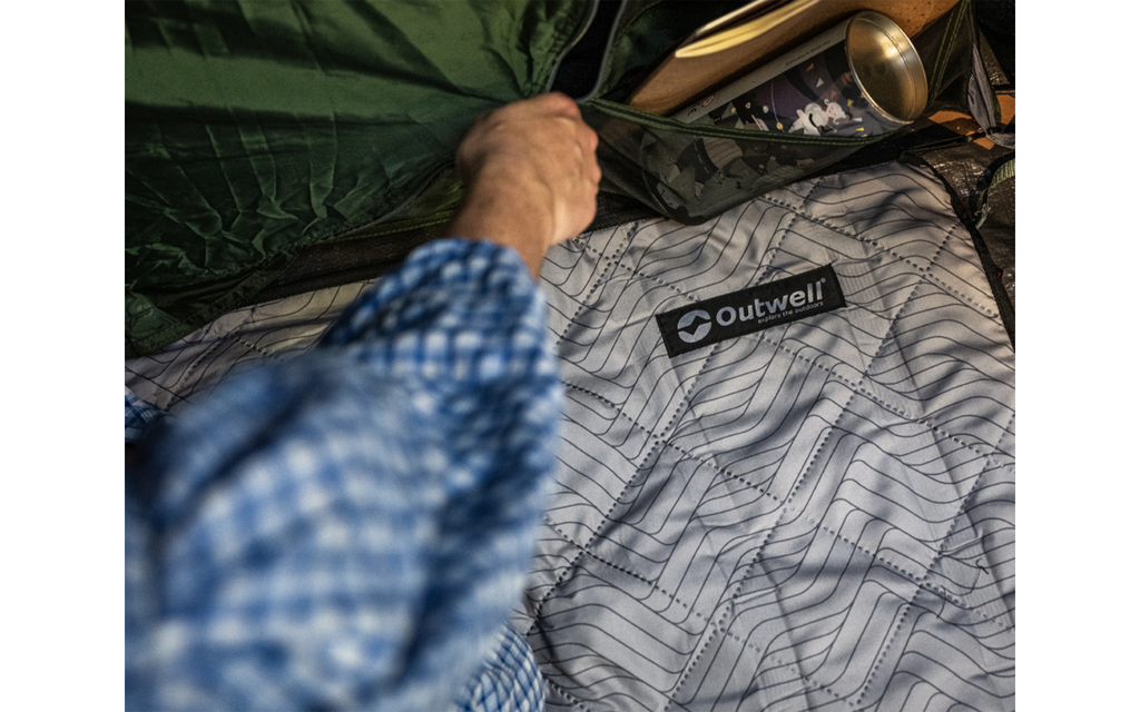 Teltteppe for Jones M Power Air i polyester, grå sammenrullet