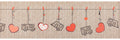 Teppeloper med hjertemotiv 150x52 cm vaskbar beige - Arisol forfra