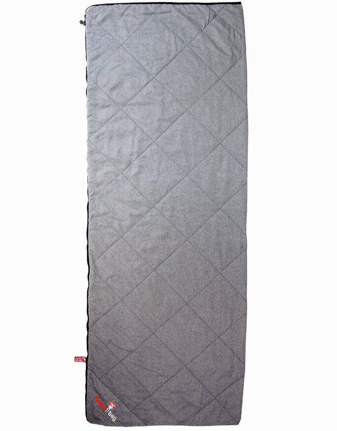 Teppepose med ullfylling 200x150 cm svart grå bakside