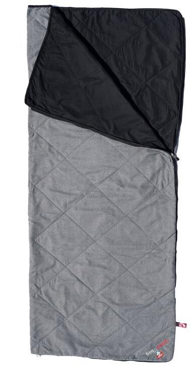 Teppepose med ullfylling 200x150 cm svart grå forfra