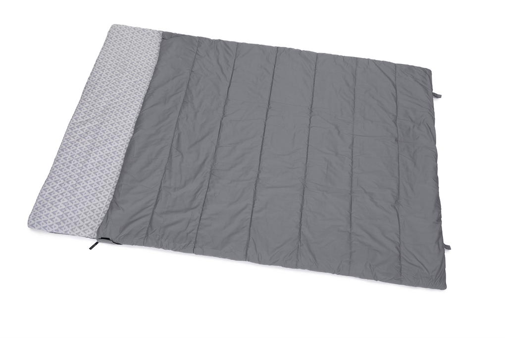 Teppesovepose Arizona Double 300G for 2 personer 220x140 cm grå sett ovenfra i full lengde