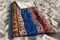Teppesovepose Bentcho vendbar med veske Africa 200 x 80 cm - Bent sett forfra som sovepose
