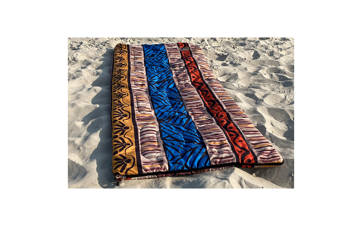 Nærbilde av SBS-glidelåsen på Teppesovepose Bentcho vendbar med veske Africa 200 x 80 cm - Bent