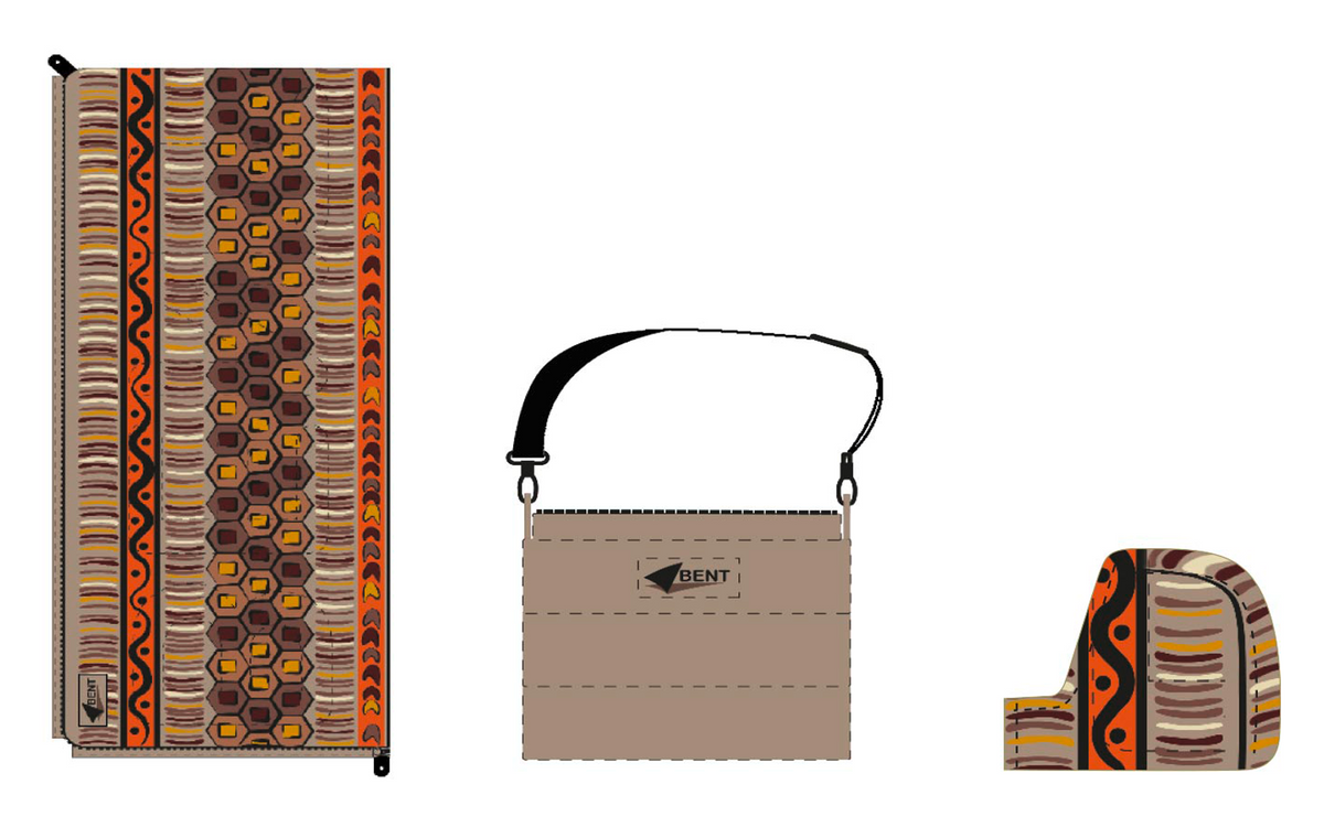 Teppesovepose Bentcho vendbar med veske Africa 200 x 80 cm - Bent med vesken brukt som hodepute