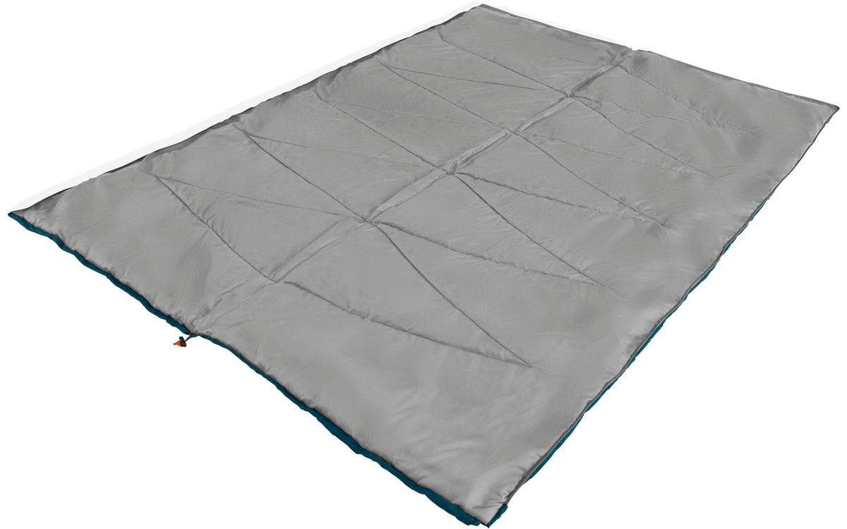 Nærbilde av glidelås og snøring på Teppesovepose Starling Square 10°C 190 x 75 cm blå - Easy Camp