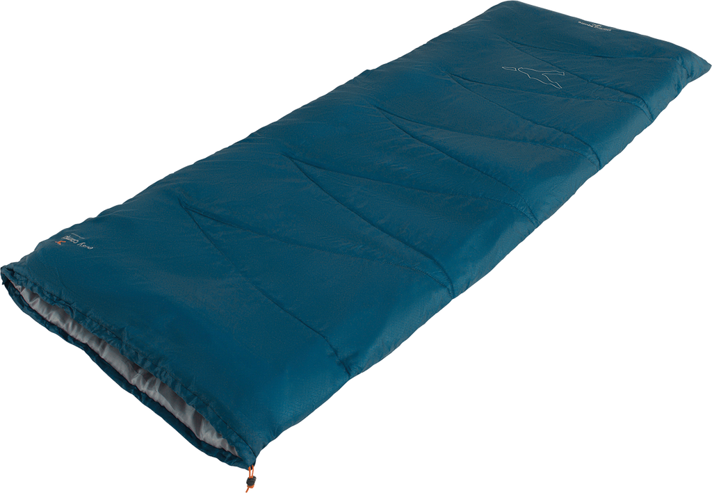 Teppesovepose Starling Square 10°C 190 x 75 cm blå - Easy Camp sett ovenfra med glidelåsen lukket