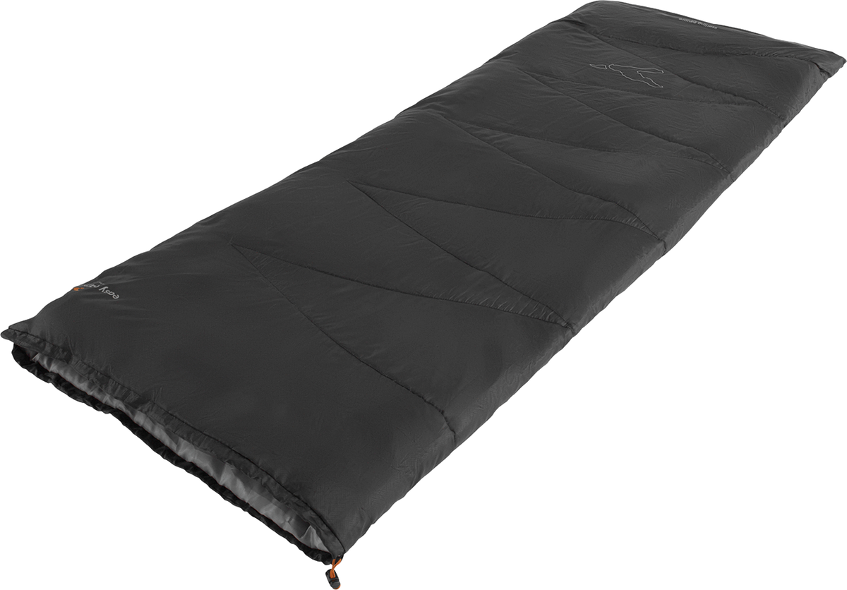 Teppesovepose Starling Square 10°C 190 x 75 cm svart - Easy Camp sett forfra med lukket glidelås