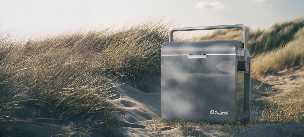 Oversikt av Termoelektrisk kjøleboks ECOcool Slate Grey 24 l med tilbehør