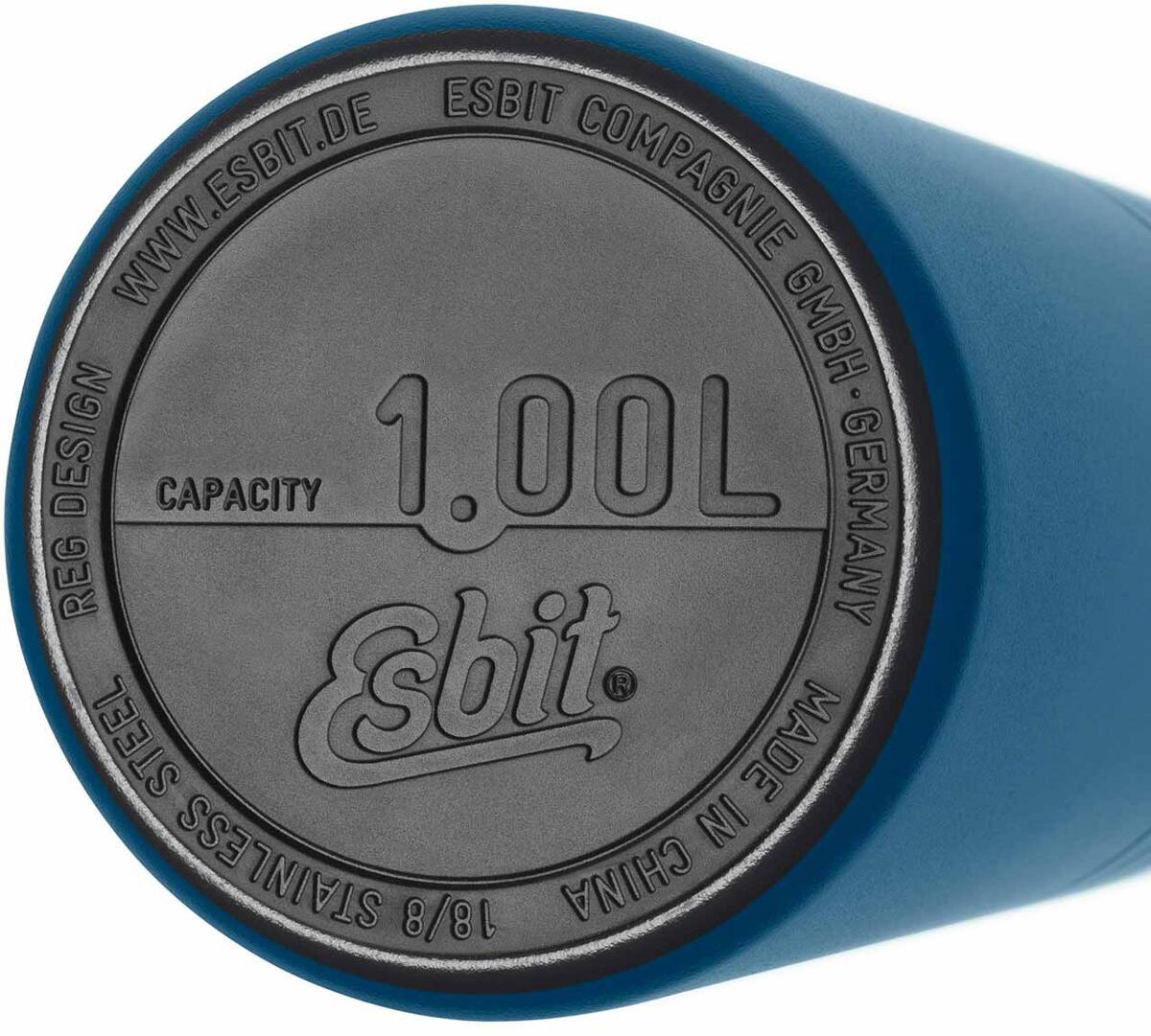 Termoflaske MAJORIS 1L rustfritt stål med kopp polarblå detalj av lokk
