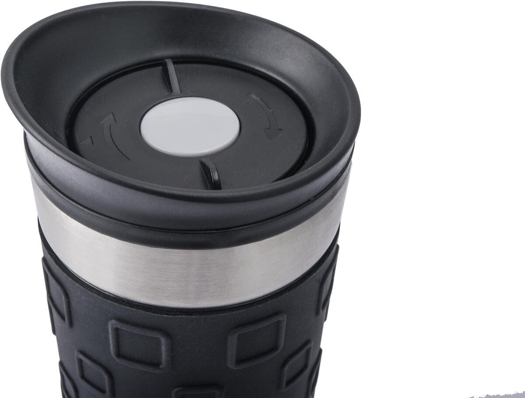 Detalj av lokket på Termokopp Grip rustfritt stål 450 ml 360° åpning