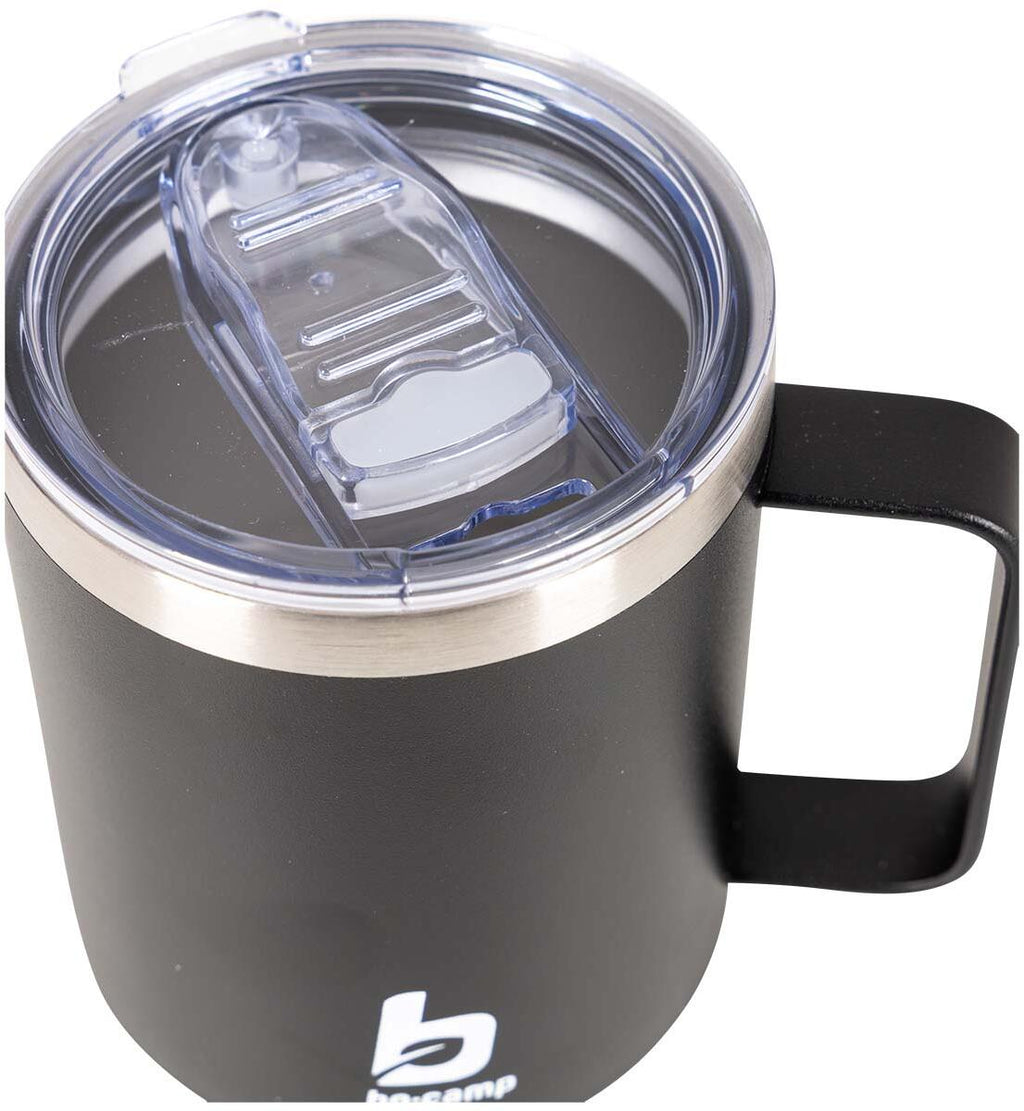 Termokopp Hardy Mug 0,35 l rustfritt stål svart montert og klar til bruk