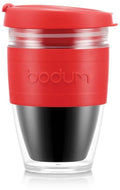 Termokopp Joy Cup 250 ml kunststoff med silikonbånd - Bodum rød forfra