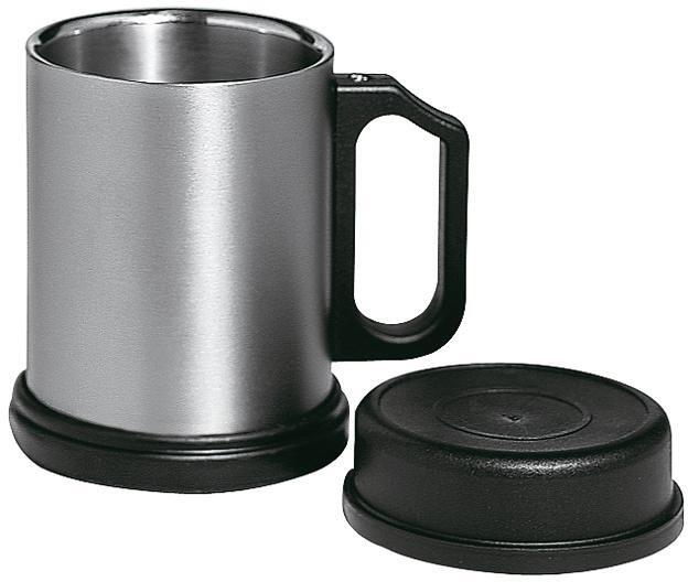 Termokopp rustfritt stål 400ml med plasthåndtak Heusser forfra