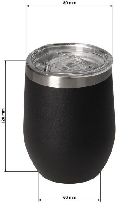 Termokopp Summer 350 ml dobbeltvegget rustfritt stål svart nærbilde av lokk