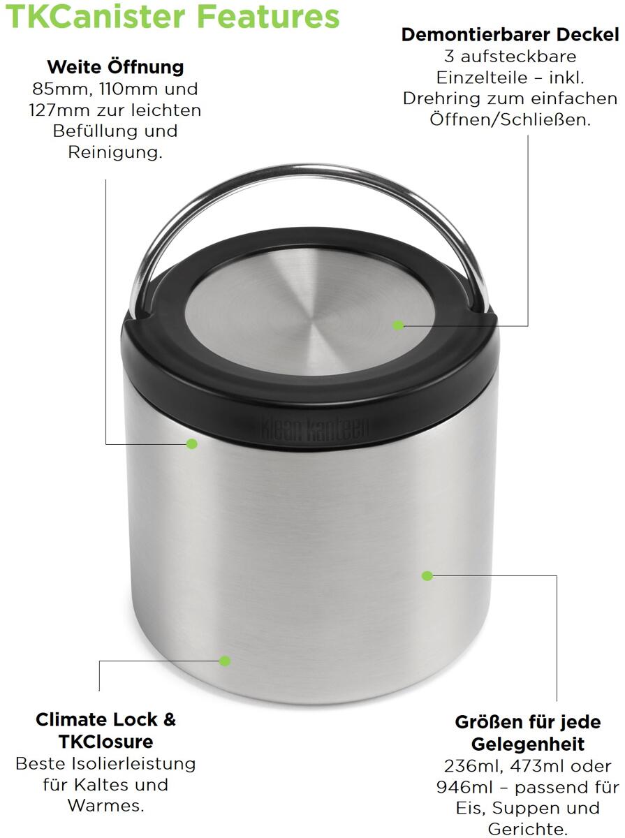 Termomat beholder TKCanister rustfritt stål vakuumisolert bakside
